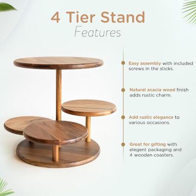 4 βαθμοί ξύλινος Cupcake Tower Stand διατηρεί 50 Cupcakes για το πάρτι γάμου γενέθλια επιδόρπιο