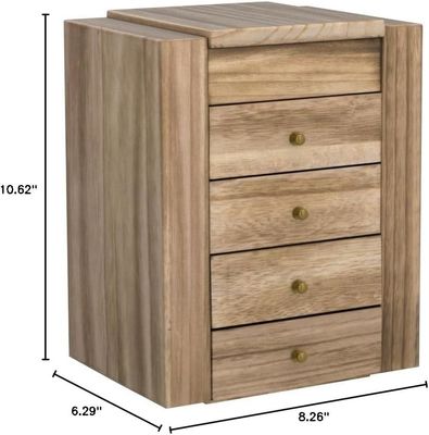 Περιβαλλοντικό 5 στρώματα 4 συρτάρια Μεγάλο ξύλινο οργανωτικό κουτί με καθρέφτη