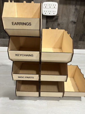 Ξύλινα δοχεία αποθήκευσης οργανωτή γραφείου με σύγχρονο σχεδιασμό και αποθήκευση γραφείου