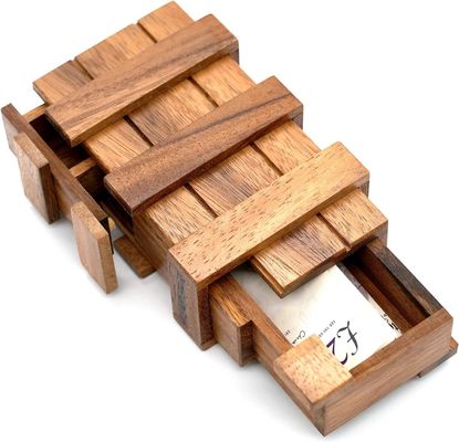 Διπλό Magic Box Brain Teaser Custom Solid Wood Box με κρυμμένα διαμερίσματα
