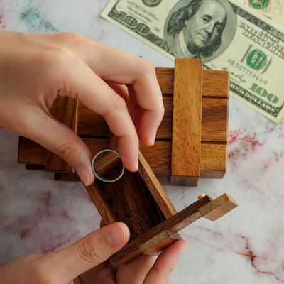 Διπλό Magic Box Brain Teaser Custom Solid Wood Box με κρυμμένα διαμερίσματα