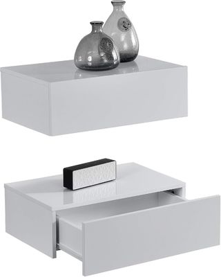 Εύκολη αποθήκευση διαδρόμου Σκηνοθετημένο ράφι από στερεό ξύλο με συρτάρι 46 x 30 x 15 cm