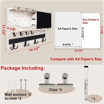 Περιβαλλοντικό Ρουστικό τοίχο τοποθέτηση κλειδί και ταχυδρομείο οργανωτής με χάρτη για διακόσμηση αγροκτήματος