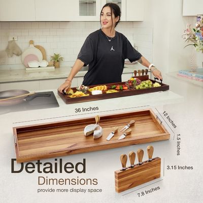 Μεγάλη ξύλινη επιφάνεια σερβίρισμα τέλεια για την εμφάνιση και την εξυπηρέτηση των αγαπημένων σας τυριών