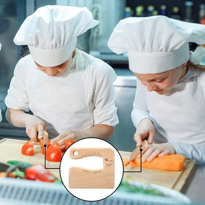 Ξύλινο υλικό Εργαλεία κουζίνας 2 τεμάχια Μαχαίρι για παιδιά για μαγείρεμα και κοπή λαχανικά Φρούτα