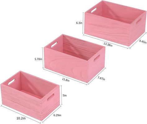 Εγχειριστικό ξύλινο σύνολο αποθήκευσης για λαχανικά και φρούτα ψωμιού 3 τεμάχια κιβώτιο φωλιάς