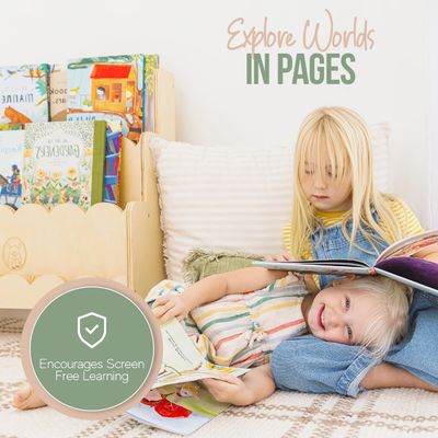 Δαχτυλόφυλλο ξύλινο διακόσμηση 3 στρώσεων Montessori βιβλιοθήκη για παιδιά σε τέλειο ύψος