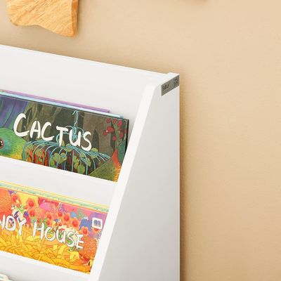 Εκκωφαντισμένη ξύλινη βιβλιοθήκη βιβλιοθήκη αποθήκευση οθόνη ρακέτα οργανωτής για παιδιά παιδιά