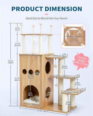 OEM ODM Αποδεκτό Σθεναρό Frisco Castle Cat Tree Tower Μονάδα Μεγάλης Γάτας