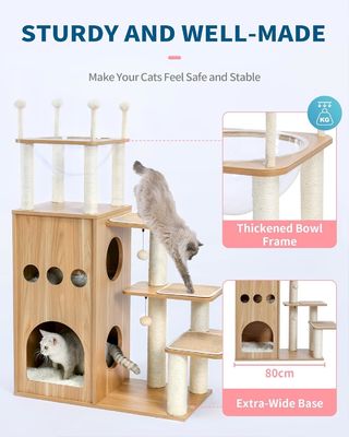 OEM ODM Αποδεκτό Σθεναρό Frisco Castle Cat Tree Tower Μονάδα Μεγάλης Γάτας