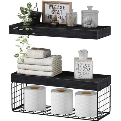 Κουζίνες Ξύλινα ράφια μπάνιου Πάνω από το τοίχο τουαλέτας Εγκατεστημένα πλωτά ράφια Αγροτικό σπίτι Ρίχτρα Αποθήκευση χαρτιού τουαλέτας