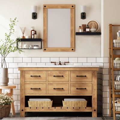 Κουζίνες Ξύλινα ράφια μπάνιου Πάνω από το τοίχο τουαλέτας Εγκατεστημένα πλωτά ράφια Αγροτικό σπίτι Ρίχτρα Αποθήκευση χαρτιού τουαλέτας