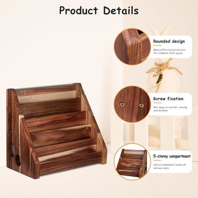 Λειτουργικό σχεδιασμό Montessori Εμφάνιση ράφι Τυλισμένο ξύλινο βιβλιοθήκη για την τάξη του παιδιού