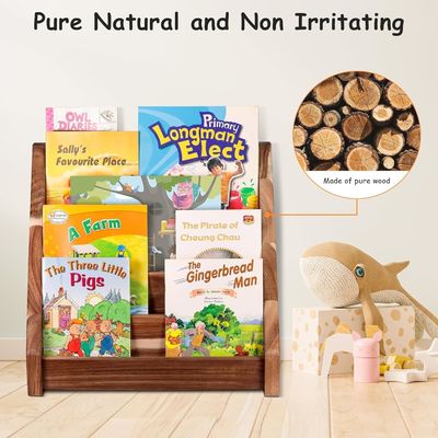 Λειτουργικό σχεδιασμό Montessori Εμφάνιση ράφι Τυλισμένο ξύλινο βιβλιοθήκη για την τάξη του παιδιού