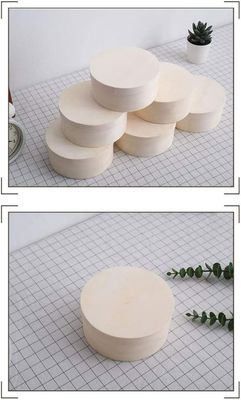 Στρογγυλό κουτί για το δίσκο τούρτας μπέργκερ Προσαρμοσμένο λογότυπο Αποδεκτό Αποσυστατικό δοχείο ξύλου