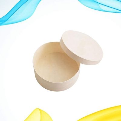 Στρογγυλό κουτί για το δίσκο τούρτας μπέργκερ Προσαρμοσμένο λογότυπο Αποδεκτό Αποσυστατικό δοχείο ξύλου