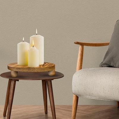 Καθαρό ξύλινο κουτί 2 πακέτο ξύλινο Riser φυτό σκαμνί οθόνη ράφι στρογγυλή γλάστρα λουλούδι βάθρο Ρέτρο φυτό