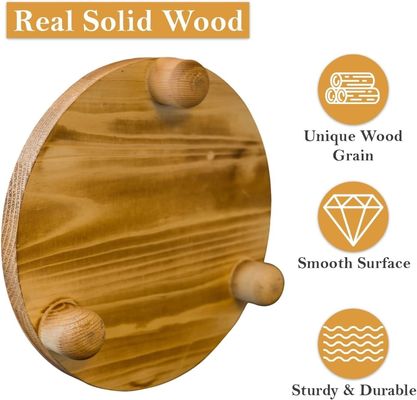 Καθαρό ξύλινο κουτί 2 πακέτο ξύλινο Riser φυτό σκαμνί οθόνη ράφι στρογγυλή γλάστρα λουλούδι βάθρο Ρέτρο φυτό