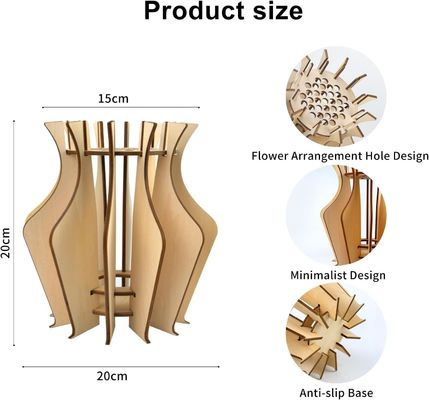 Γιορτή Χρονιάς ξύλινο παζλ φλούδα βάζο για Lego λουλούδια μπουκέτο κτίριο σετ