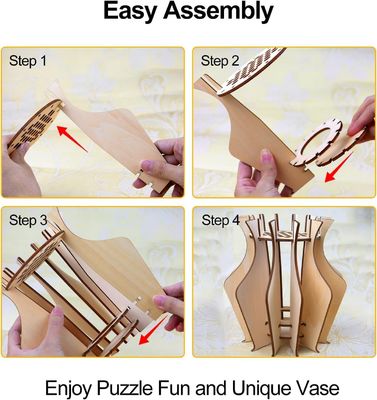 Γιορτή Χρονιάς ξύλινο παζλ φλούδα βάζο για Lego λουλούδια μπουκέτο κτίριο σετ