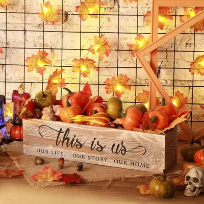 Γεννημένο ξύλινο ορθογώνιο κουτί για ρουστίκ κεντρικά κομμάτια προσαρμοσμένο λογότυπο αποδεκτό