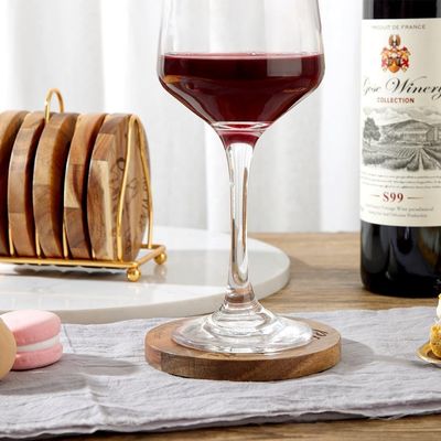 Εκτύπωση Custom 9cm Round Bar Home Drink Coasters ξύλινος μπαμπού Coaster με κάλυμμα