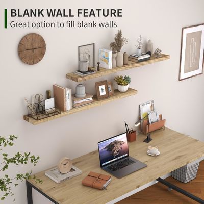 48 ιντσών τοίχος ράφι Σετ από 2 ρουστίκ ξύλινα ράφια για τοίχο αποθήκευση στο μπάνιο οθόνη