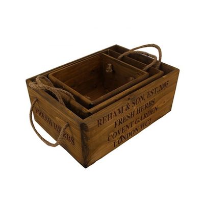 Προσαρμόσιμο 30*24,5*15 cm Βιντέιζ ατελειωμένο κουτί από ξύλινο πεύκο με χαρακτική λέιζερ