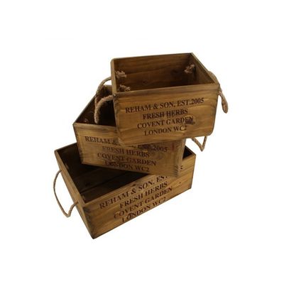 Προσαρμόσιμο 30*24,5*15 cm Βιντέιζ ατελειωμένο κουτί από ξύλινο πεύκο με χαρακτική λέιζερ