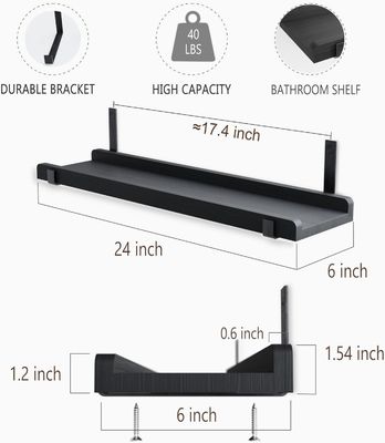 Πολυλειτουργικό ξύλινο ράφι τοποθετημένο στον τοίχο με μεταλλική θήκη