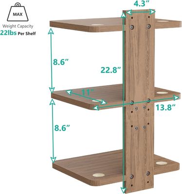 Προσαρμοσμένο σχήμα επιπλέων τηλεοπτικού ράφους για DVD παίχτες καλωδιακά κουτιά δρομολογητές κονσόλες παιχνιδιών