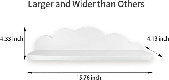 Οικιακά έπιπλα ξύλινο κρεμαστό ράφι για παιδιά Διακόσμηση τοίχου δωματίου Γλυκό λευκό σύννεφο