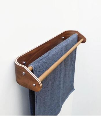 Προσαρμοσμένη ξύλινη διπλή μπάρα πετσέτας τοίχου τοποθετημένη στο τείχος πέλμα για μπάνιο για τη διατήρηση συσκευής κουζίνας