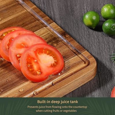 17x12 12x10 12x7 ίντσες παχιά ξύλινη σανίδα κοπής σετ 3 με χειροπέδες και αυλάκι χυμού