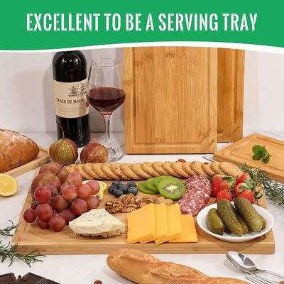 18x12 ίντσες οργανικό μπαμπού προ-ελαιωμένο κοπτικό πλάνο με αυλακώδης αυλακώδης αυλακώδης αυλακώδης αυλακώδης αυλακώτης