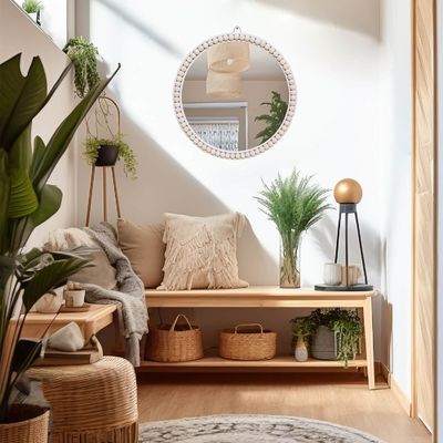 Ξενοδοχείο Σπίτι Διακόσμηση μπάνιου ξύλινα μαργαριτάρια Σπίτι διακοσμητικό τοίχωμα κρεμασμένο για το υπνοδωμάτιο βρεφονηπιακό