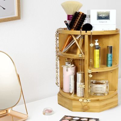 202407 Ρυθμίσιμα ράφια και συρτάρια Βαμβούλο περιστρεφόμενος οργανωτής μακιγιάζ Οικιακά είδη