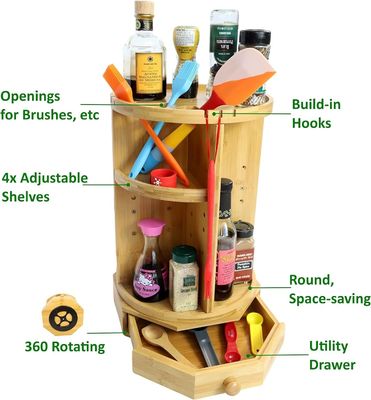 202407 Ρυθμίσιμα ράφια και συρτάρια Βαμβούλο περιστρεφόμενος οργανωτής μακιγιάζ Οικιακά είδη