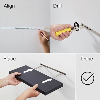 16Σύγχρονα Mdf πλωτά ράφια σετ 3 για βιβλία αποθηκευτικό δωμάτιο