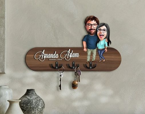 Προσαρμοσμένο λογότυπο ξύλινο κλειδαριό Οργανωτής εισόδου για εξατομικευμένη αποθήκευση στο σπίτι