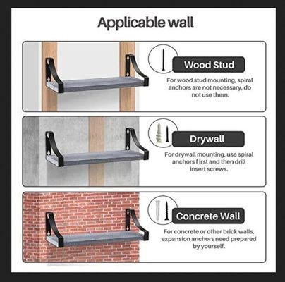 Γεωργικό ξύλινο πλωτό ράφι σετ 3 για αποθήκευση σε τραπεζαρία μέχρι 55lbs