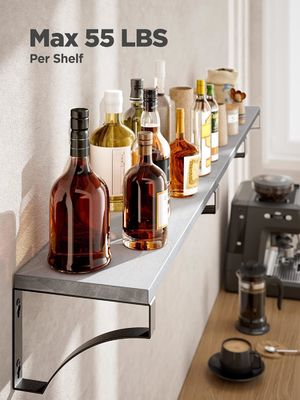 Γεωργικό ξύλινο πλωτό ράφι σετ 3 για αποθήκευση σε τραπεζαρία μέχρι 55lbs