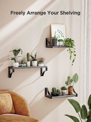 Γεωργικό ξύλινο πλωτό ράφι σετ 3 για αποθήκευση σε τραπεζαρία μέχρι 55lbs