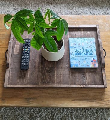 Προσαρμοσμένο ξύλινο δίσκο σερβίρισμα στυλ ρουστίκ για την επιφάνεια τραπεζιού καφέ και το καφέ