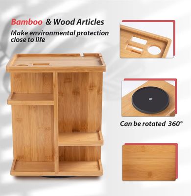 Εκκλυμμένο ξύλο μπαμπού Οργανωτής μακιγιάζ και αποθήκευση φροντίδας δέρματος για μια άτακτη ματαιοδοξία