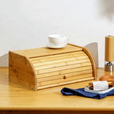 Τυπωμένο με μεταξένιο οθόνη ξύλινο κάλυμμα ψωμιού για κουζίνα από μπαμπού με διπλό καπάκι