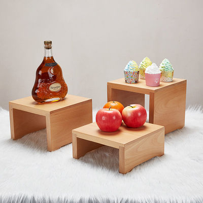 Αποδεκτό OEM ODM 25x39cm Oak Wood Biscuit Cake Dessert Stand για το Afternoon Tea Time