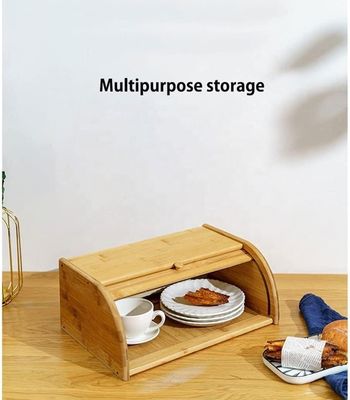 Τυπωμένο με μεταξένιο οθόνη ξύλινο κάλυμμα ψωμιού για κουζίνα από μπαμπού με διπλό καπάκι