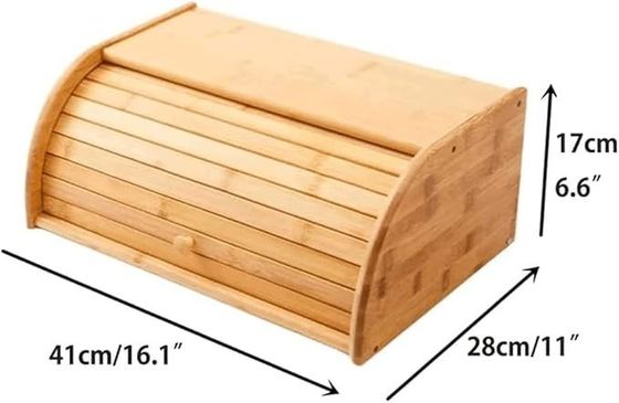 Τυπωμένο με μεταξένιο οθόνη ξύλινο κάλυμμα ψωμιού για κουζίνα από μπαμπού με διπλό καπάκι