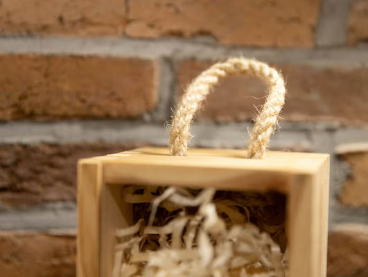 Αρθρογώνιο ξύλινο κουτί κρασιού με καμένη εκτύπωση Προσωποποιημένο επέτειο γάμου